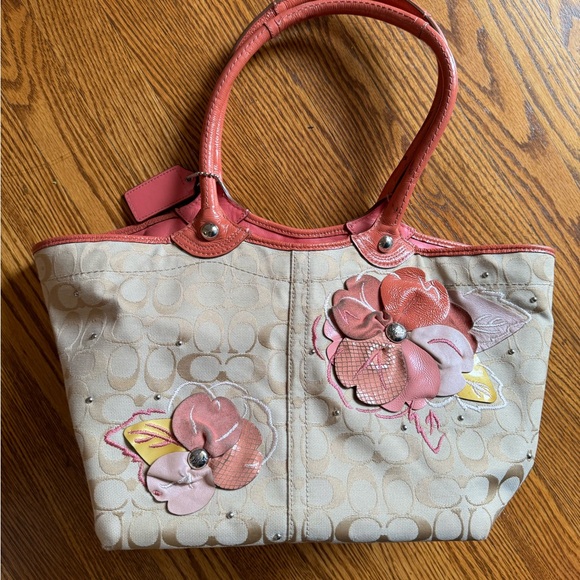 Coach Bleecker Pink Floral Tote - Picture 2 of 5